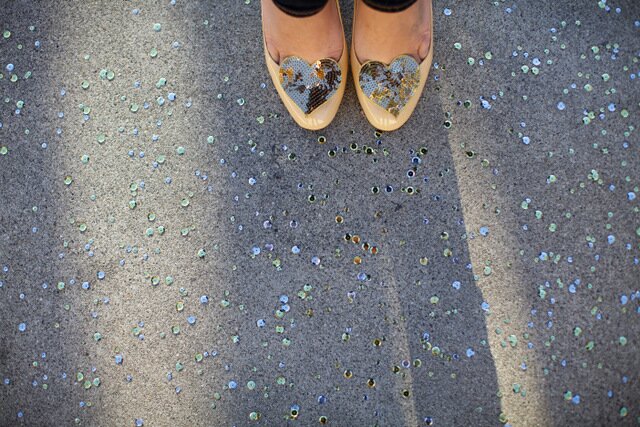 celebrating oh lovely day | gilded paper maché heart from paloma's nest | photo by amy stone