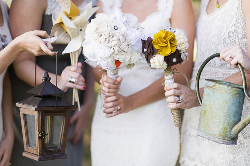 bouquet alternatives | handmade North Carolina wedding | Nathan Abplanalp Photography