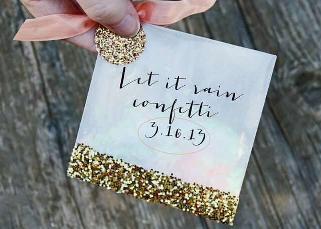 DIY confetti favor bags