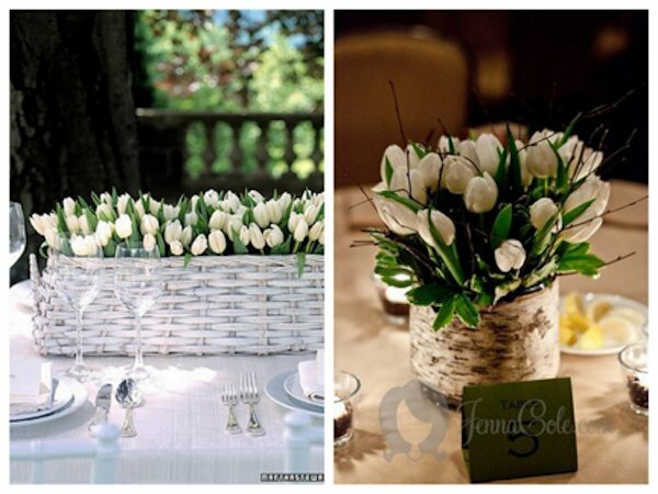 white tulips spring centerpiece ideas