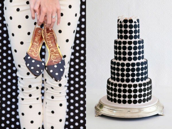 black and white polka dots