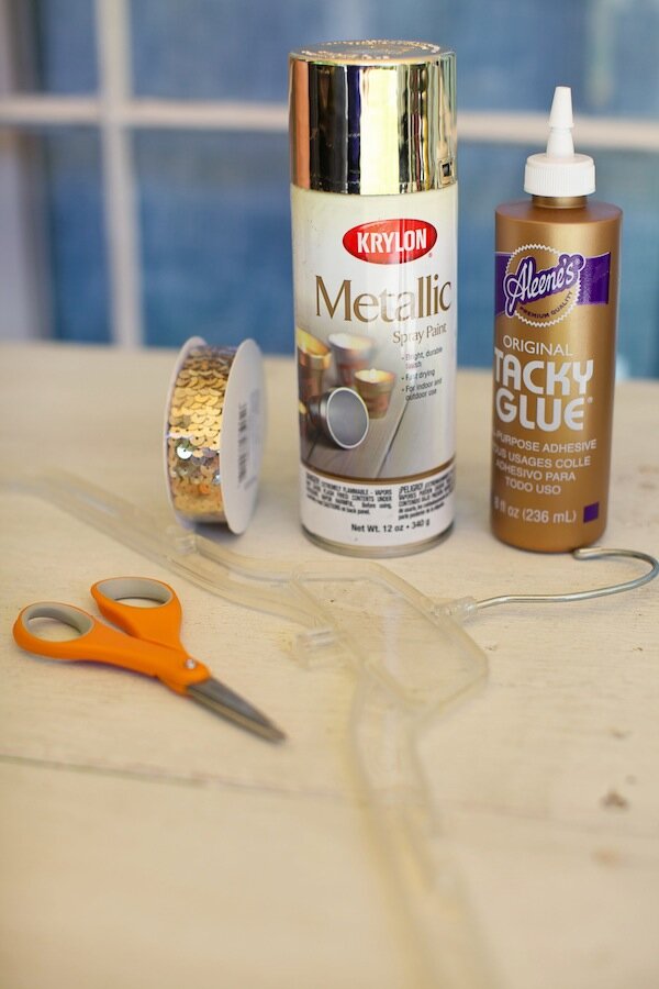 DIY Gold Sequin Hanger from Oh Lovely Day | photo by Amy Stone Photography