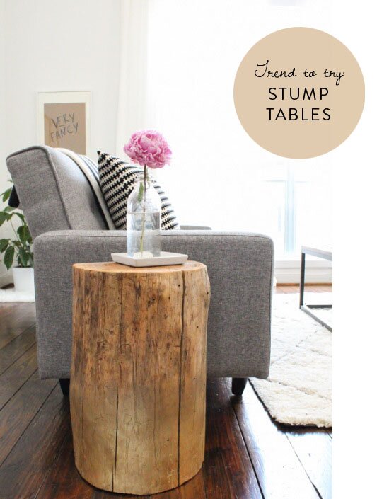 DIY tree stump tables | ohlovelyday.com