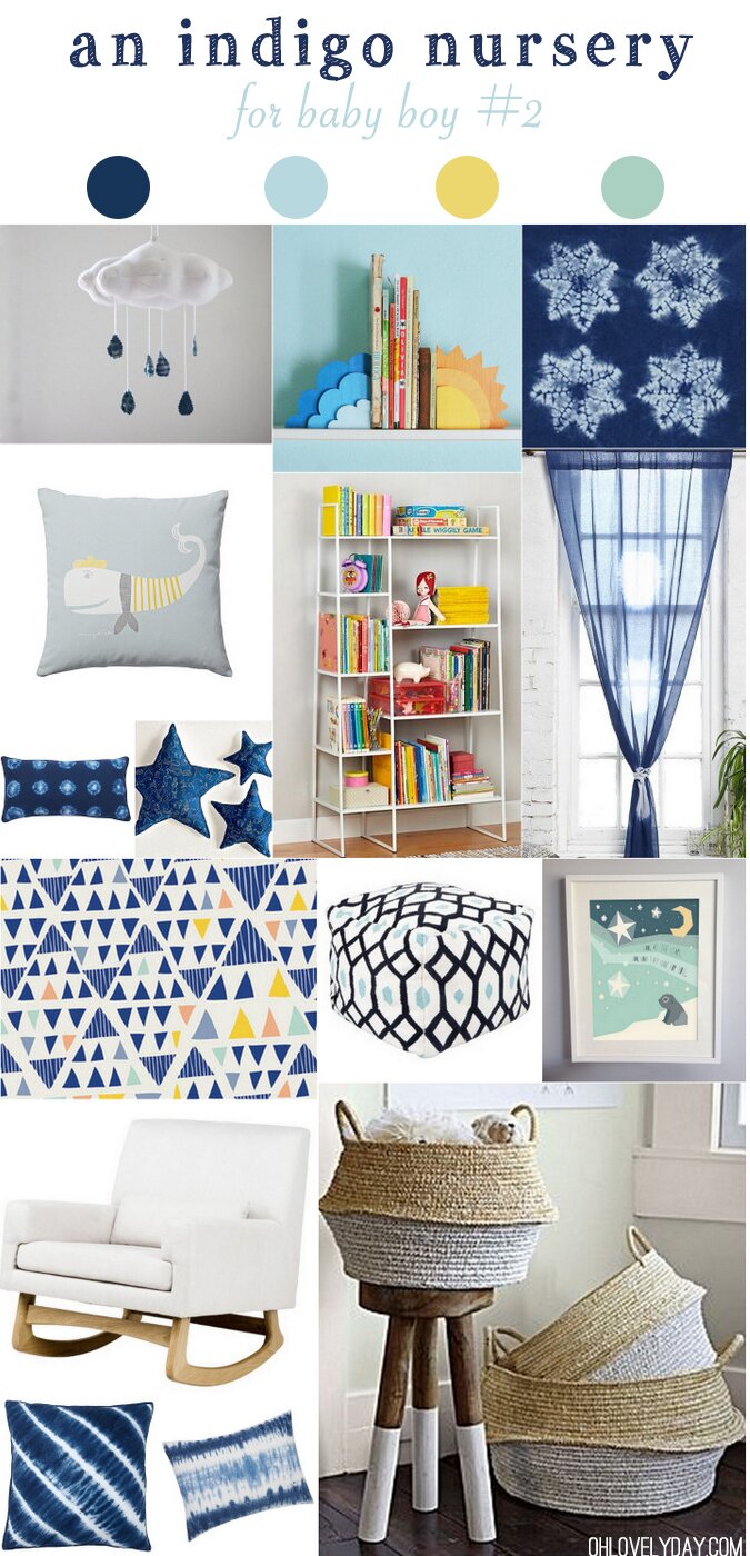 indigo nursery for baby boy #2 | Oh Lovely Day