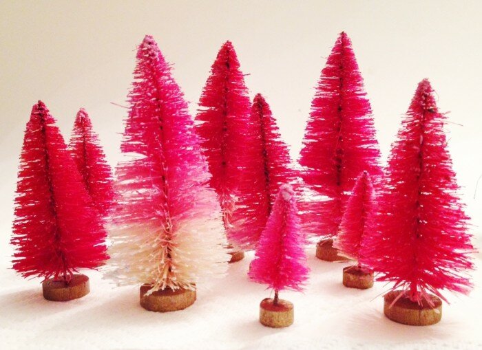 How To Make Colorful Bottle Brush Trees | Dip Dye Trees | Oh Lovely Day