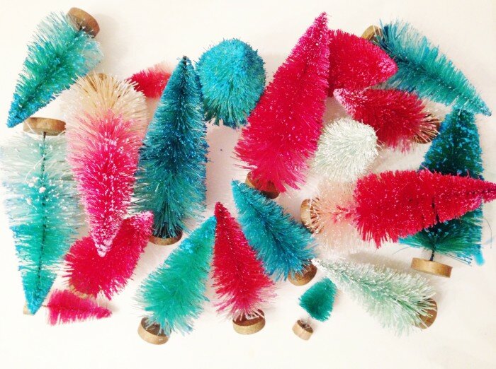 How To Make Colorful Bottle Brush Trees | Dip Dye Trees | Oh Lovely Day