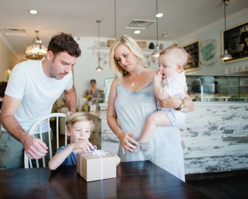 Oh Lovely Day gender reveal at Milk Jar Cookies | photos by Hazelnut Photography & Film by SparkStory